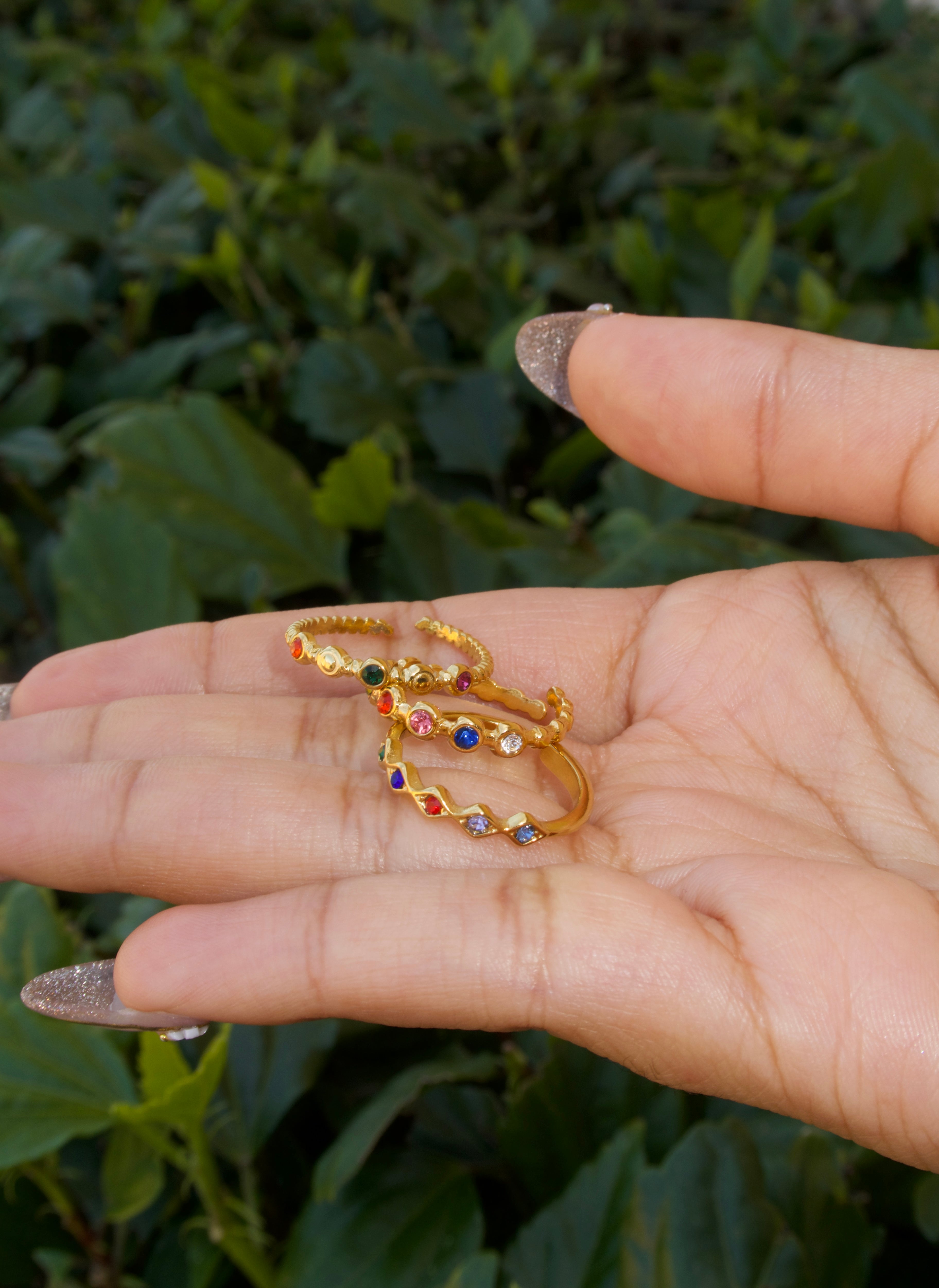 Ethnic Multi Color Ring Set