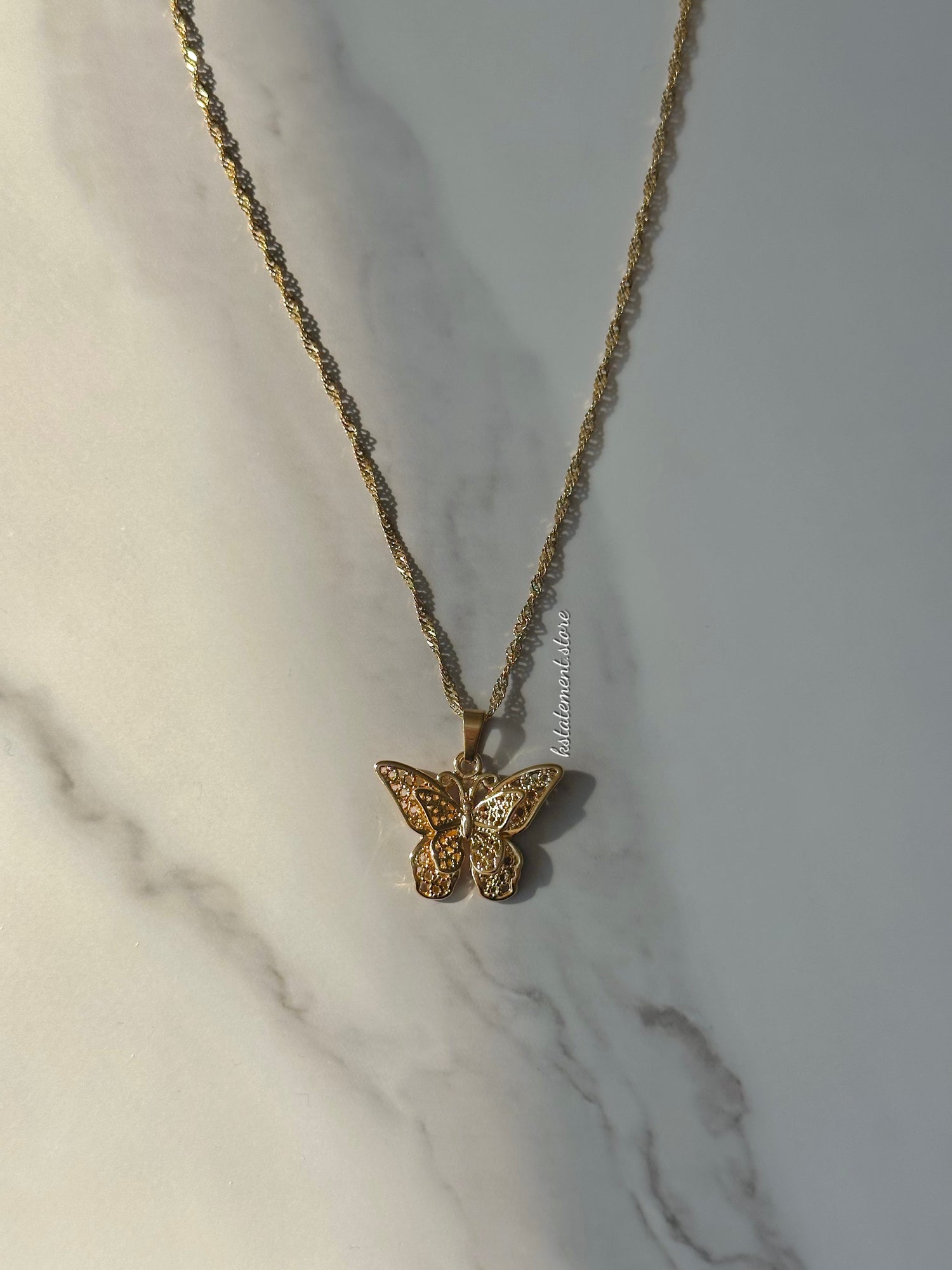 Double Butterfly Necklace