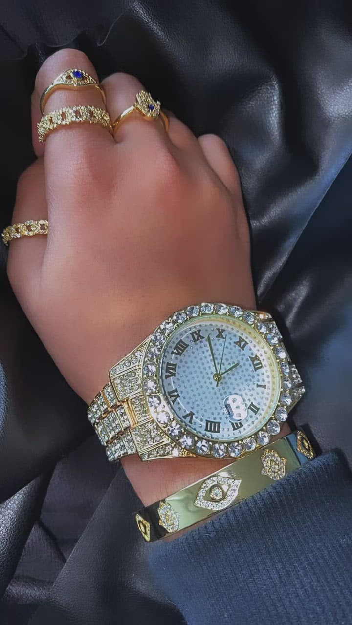 Reloj de oro helado ✨