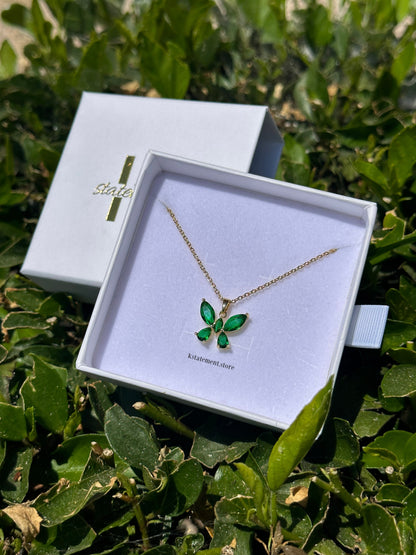 Emerald Butterfly Necklace