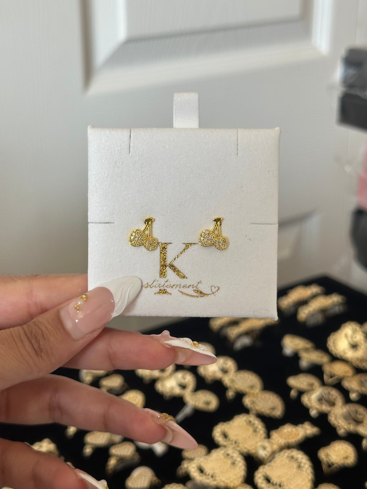 Gold Cherries Earrings