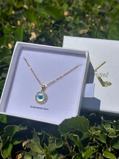 Light Blue Evil Eye Necklace