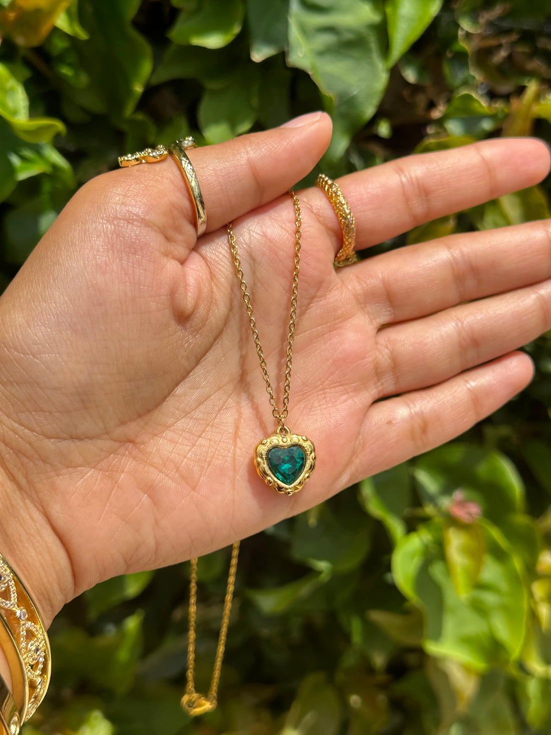 Emerald Green Heart Necklace