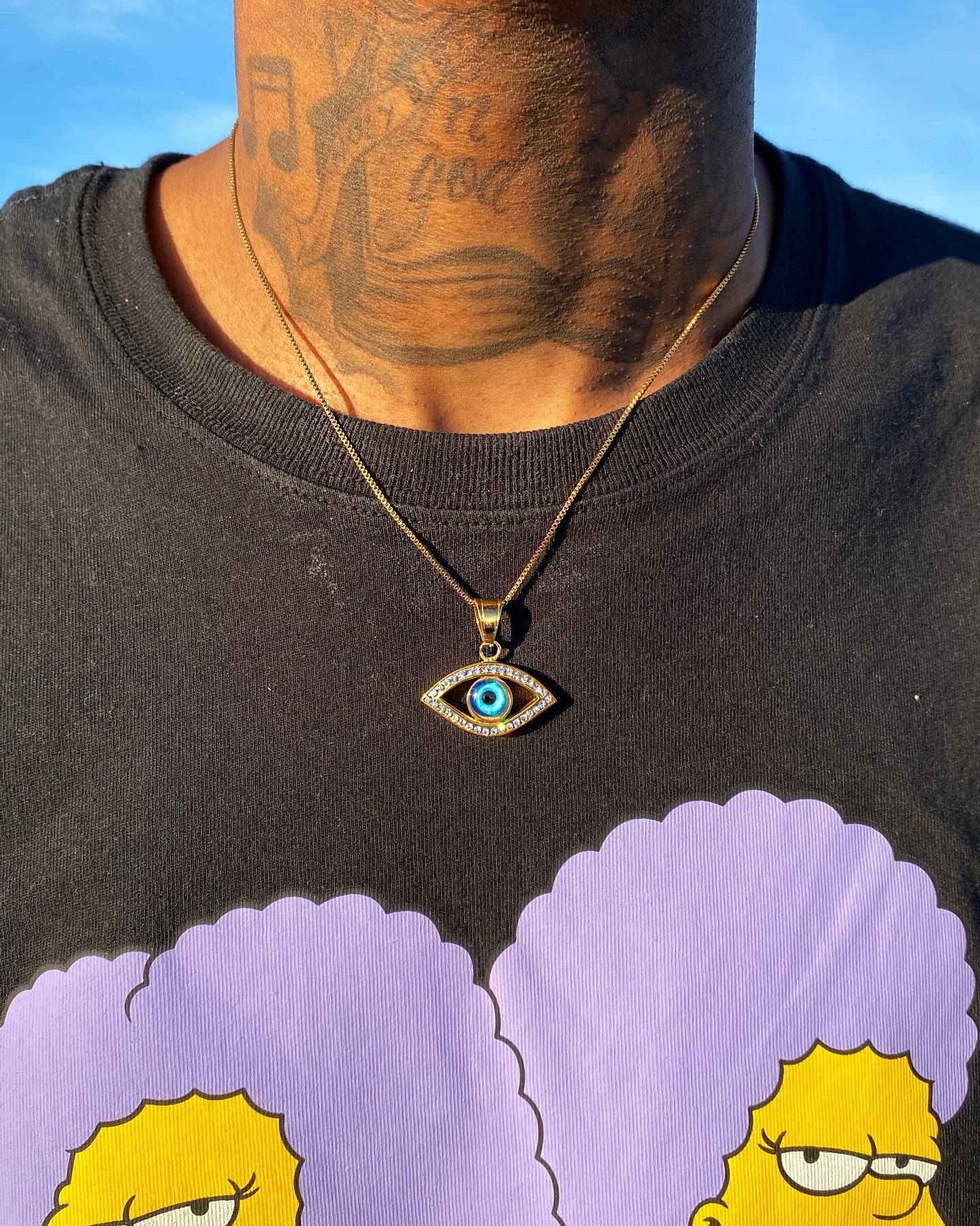 Bling Evil Eye Pendant Necklace